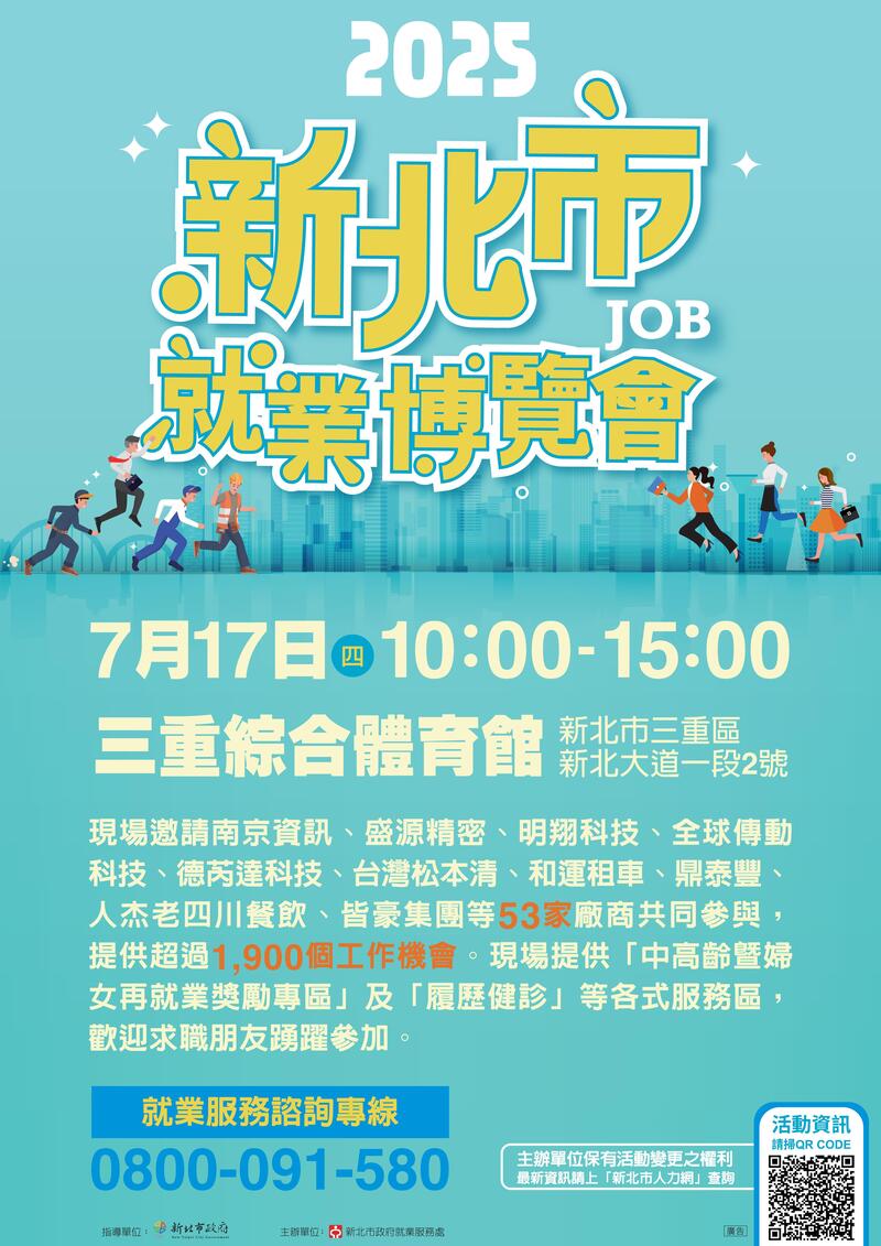 2025新北市就業博覽會(0717新北市三重綜合體育館)