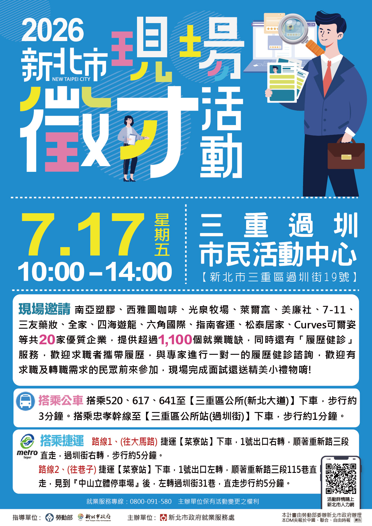 2026新北市聯合徵才活動(0717三重過圳市民活動中心)