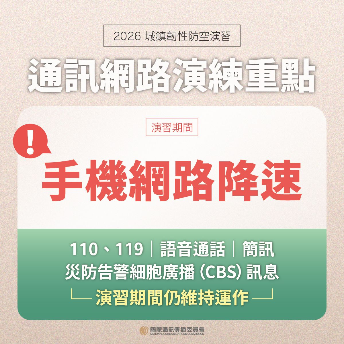 2026城鎮韌性防空演習圖卡-3.通訊網路演練重點