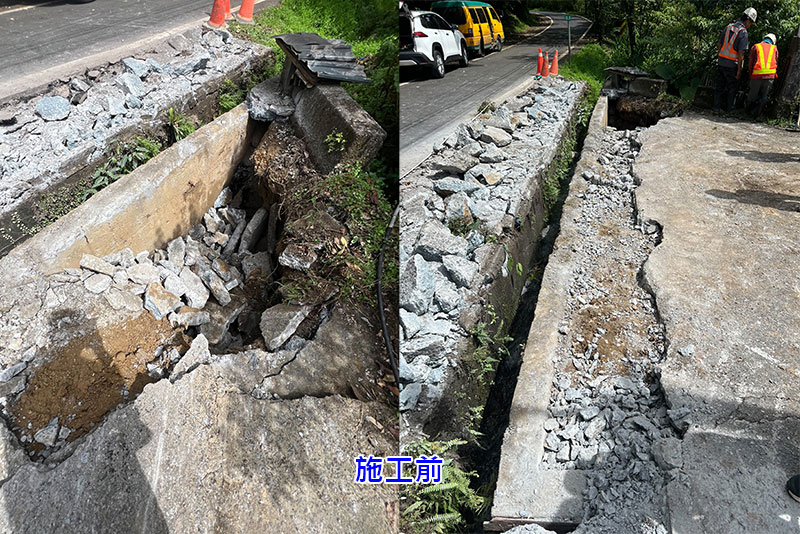 灰窯農路0.5公里處水溝修復案(施工前)