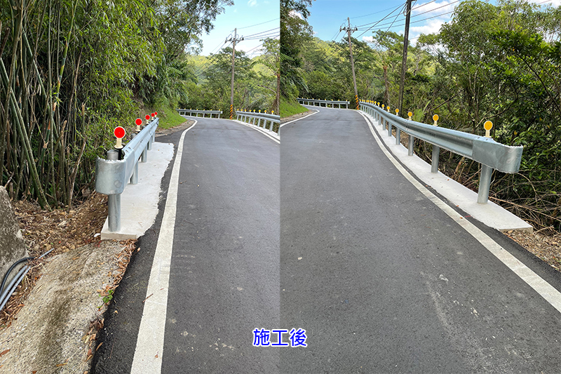 東勢格農路戲坪亭道路新設鋼板護欄(施工後)