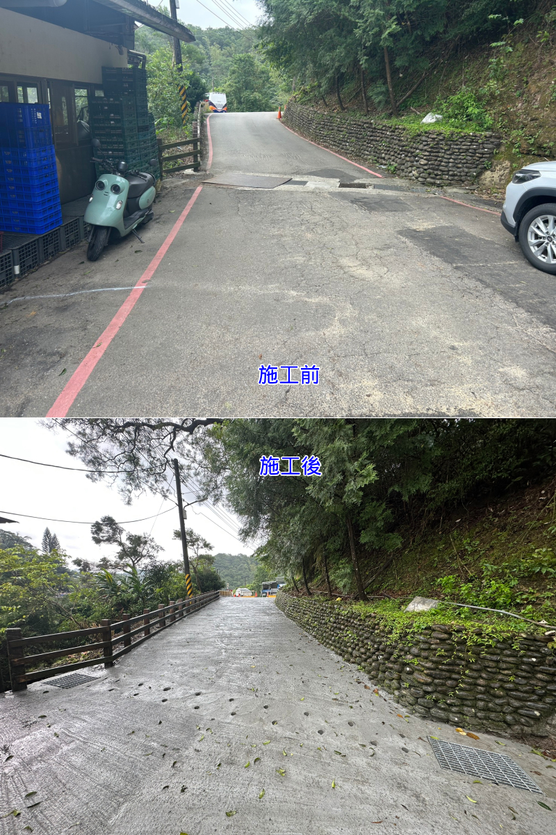 靜安路三段392巷旁地坪及排水溝改善工程(施工前後對比圖)