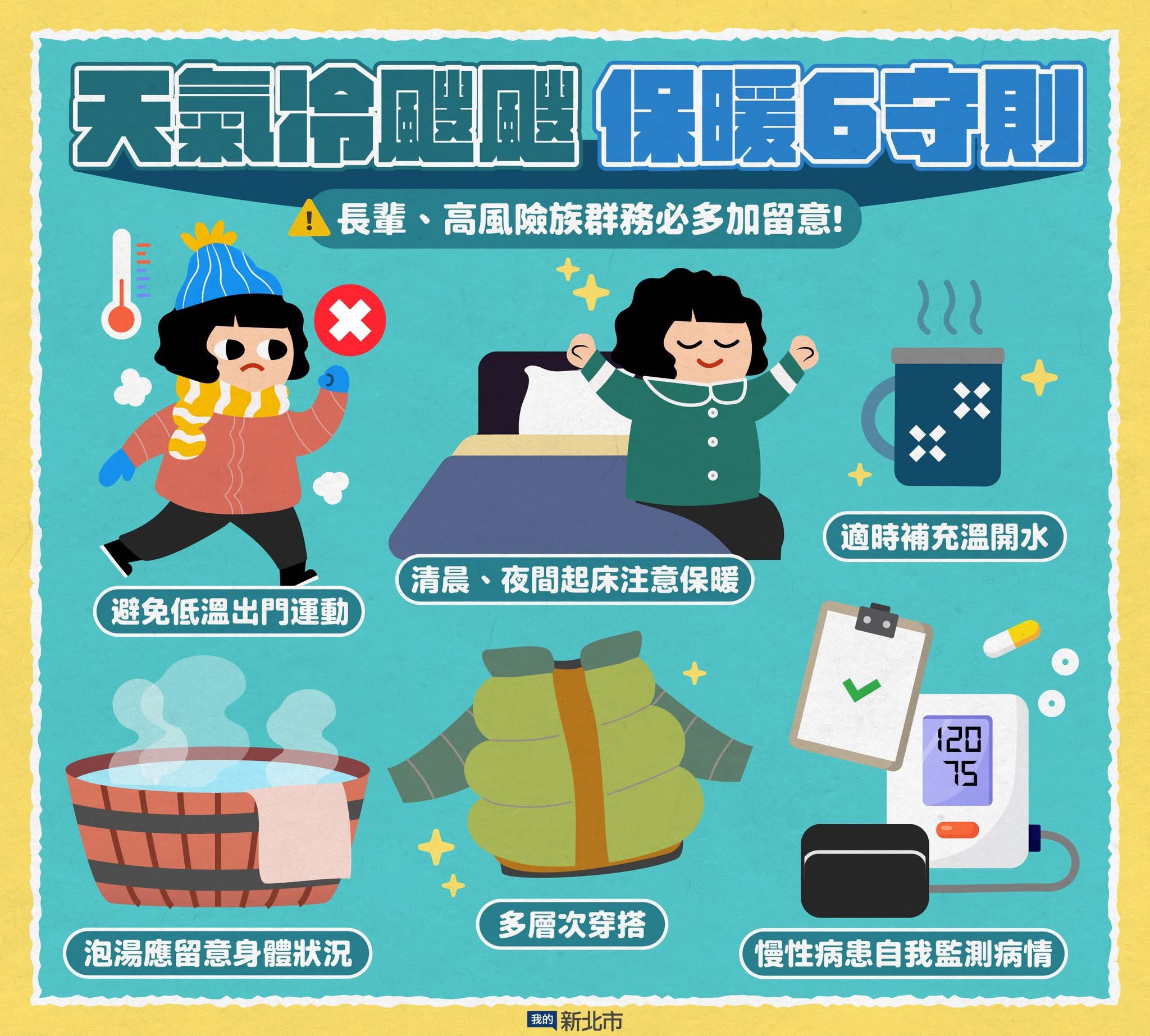 天氣冷颼颼保暖6守則